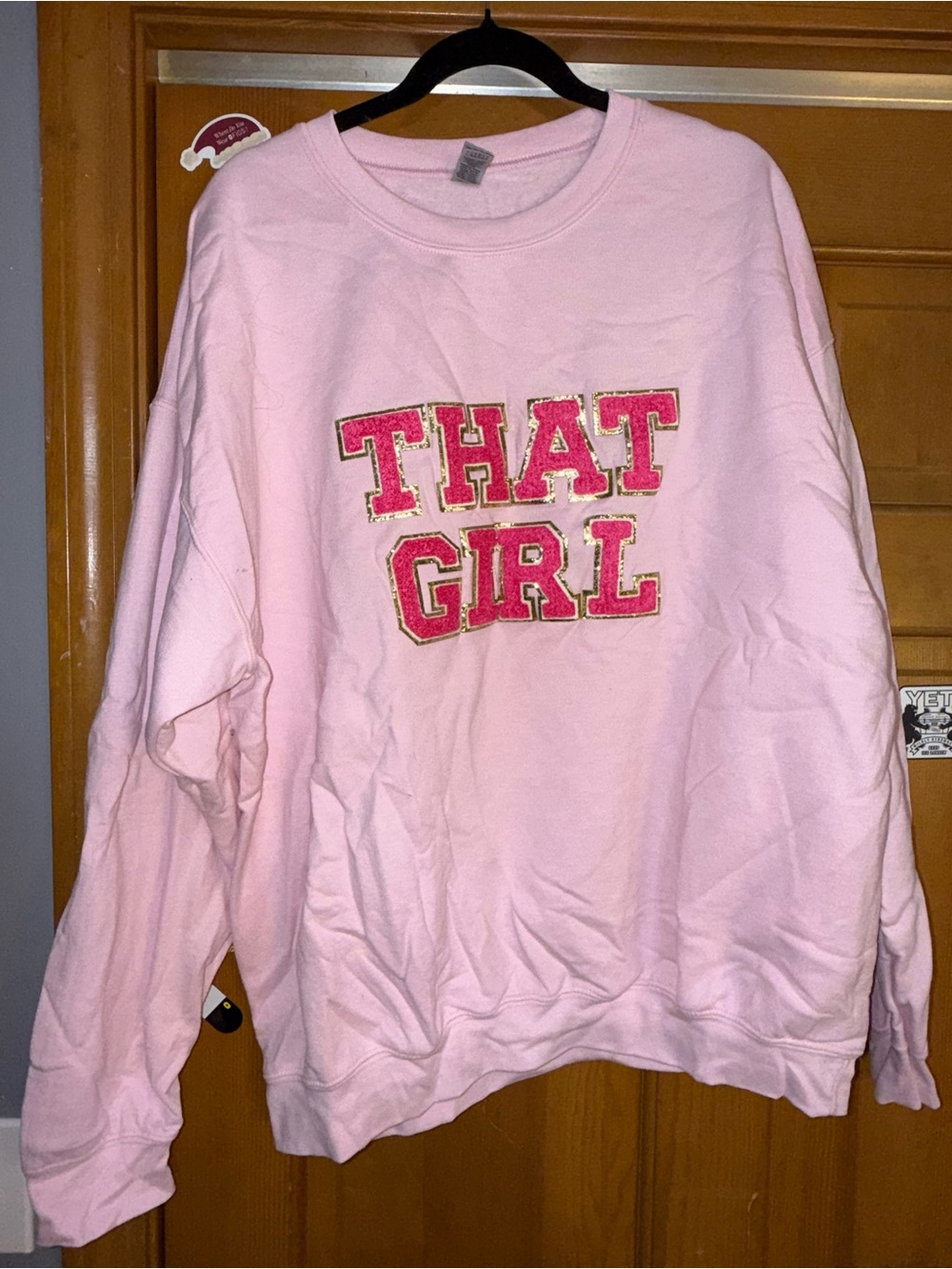Gildan Pink Crewneck Sweatshirt with 'THAT GIRL' Graphic